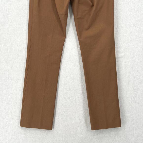 JOSEPH Zoom Gabardine Stretch Trouser Pants Womens 4 Camel Tan Slim Straight Leg - Picture 7 of 15